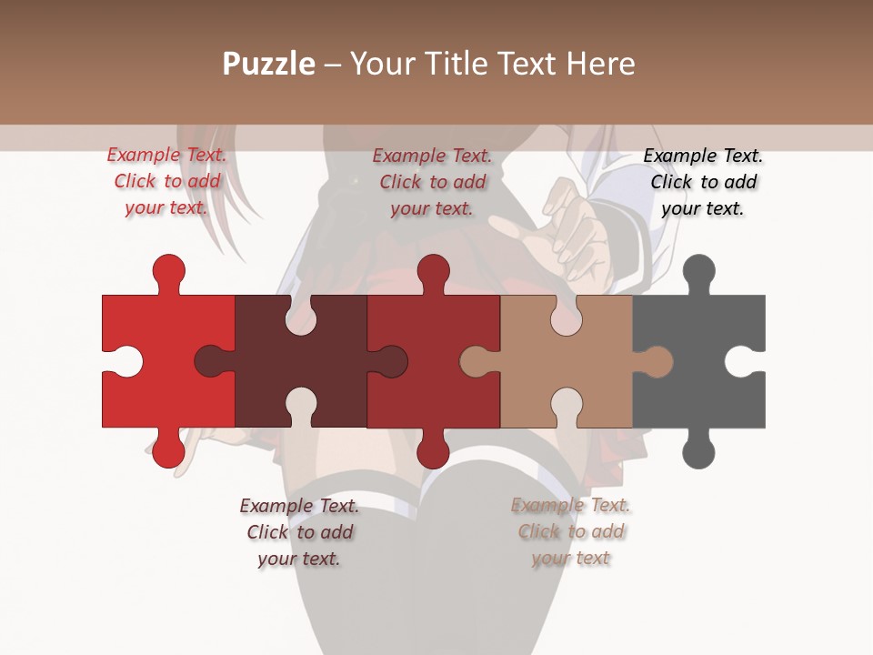 A Girl With Red Hair Is Standing In Front Of A Brown Background PowerPoint Template