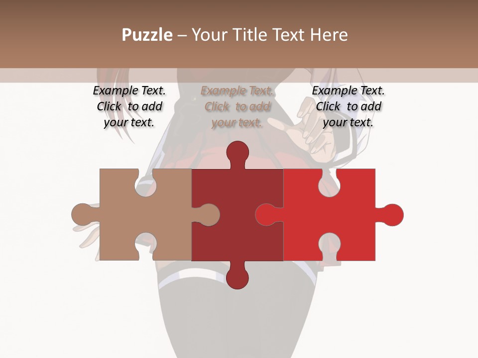 A Girl With Red Hair Is Standing In Front Of A Brown Background PowerPoint Template