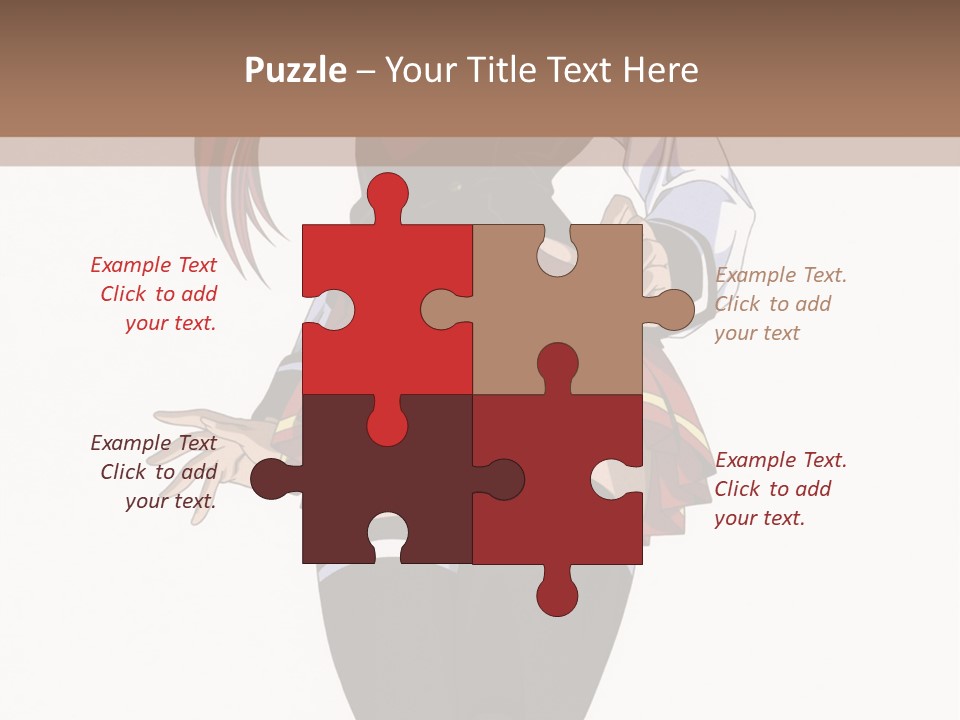 A Girl With Red Hair Is Standing In Front Of A Brown Background PowerPoint Template