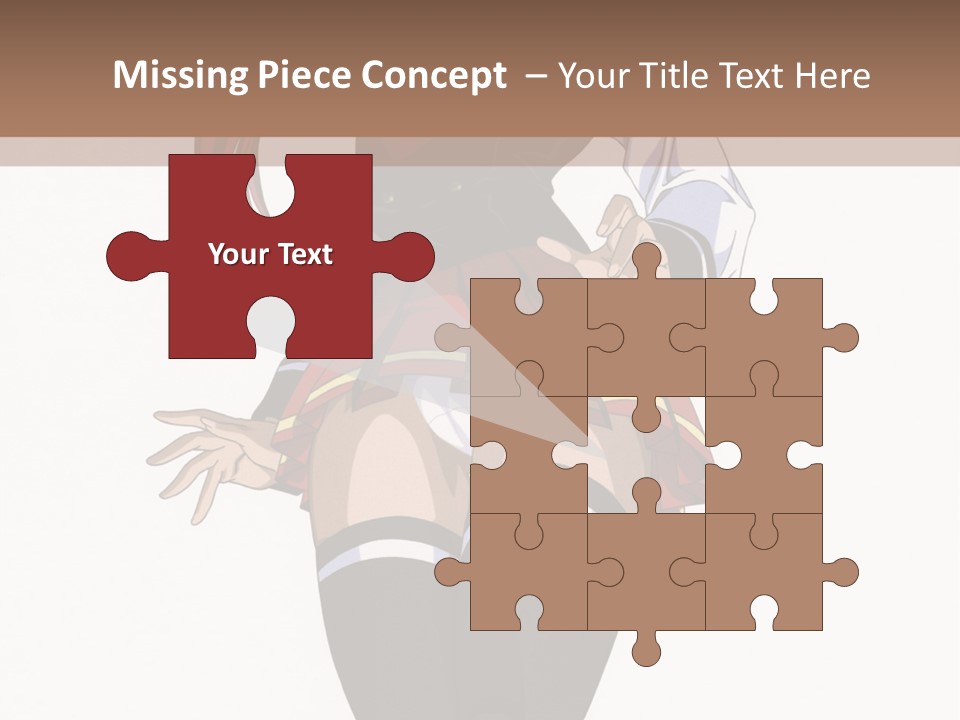 A Girl With Red Hair Is Standing In Front Of A Brown Background PowerPoint Template