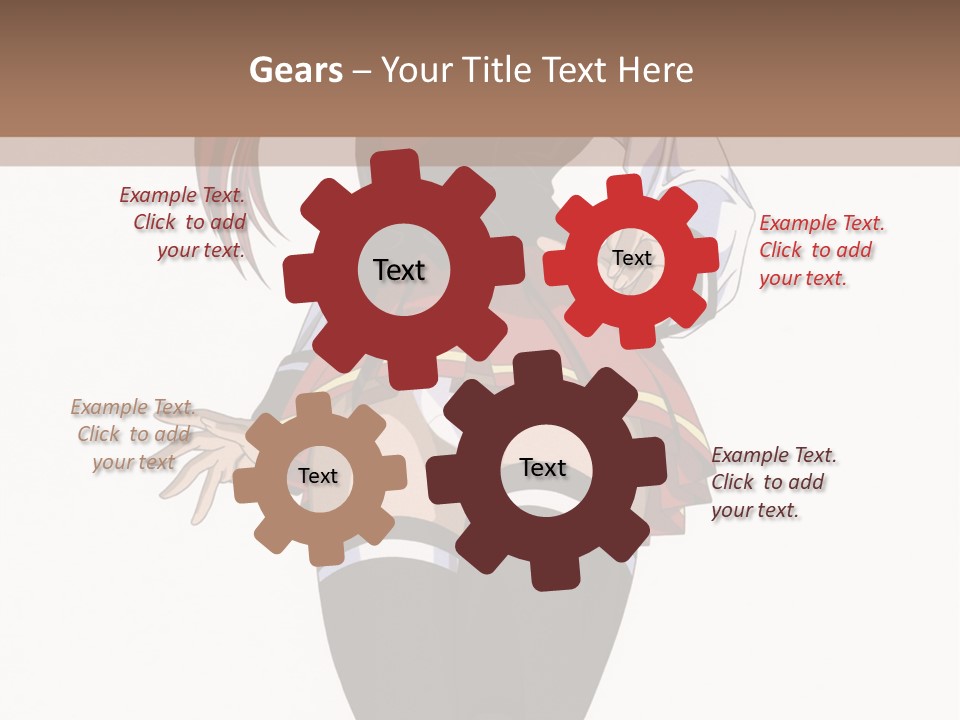 A Girl With Red Hair Is Standing In Front Of A Brown Background PowerPoint Template