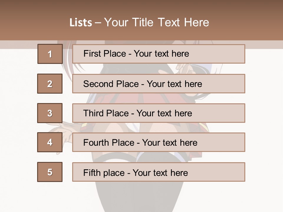 A Girl With Red Hair Is Standing In Front Of A Brown Background PowerPoint Template