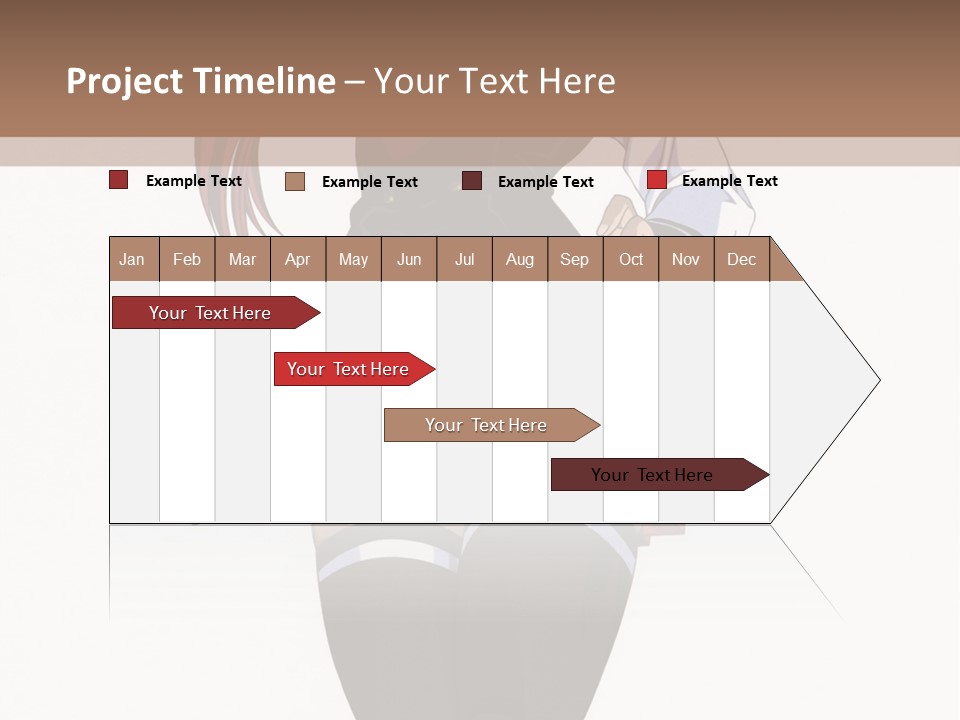 A Girl With Red Hair Is Standing In Front Of A Brown Background PowerPoint Template