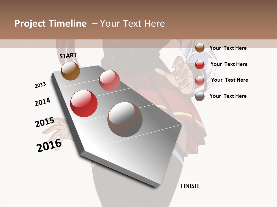 A Girl With Red Hair Is Standing In Front Of A Brown Background PowerPoint Template