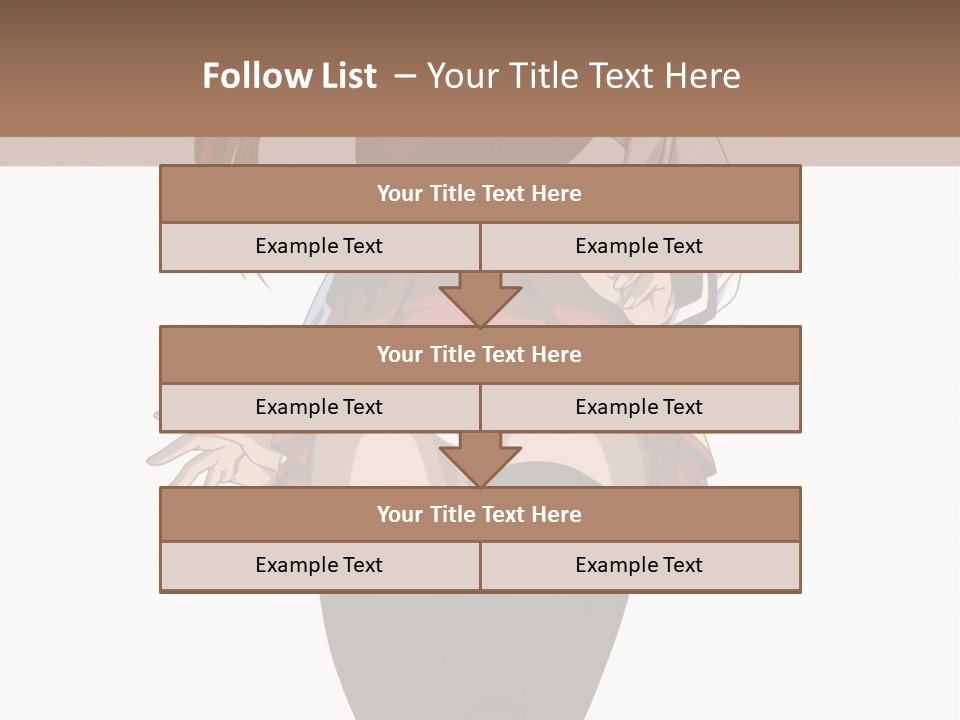 A Girl With Red Hair Is Standing In Front Of A Brown Background PowerPoint Template