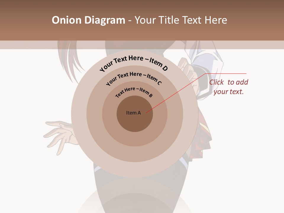 A Girl With Red Hair Is Standing In Front Of A Brown Background PowerPoint Template