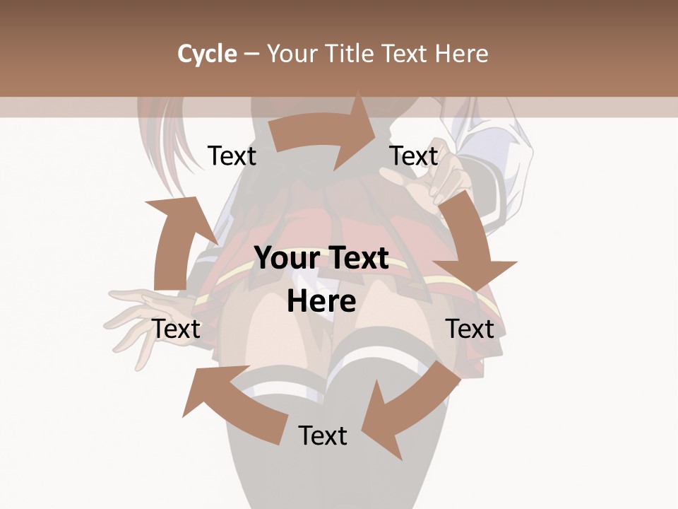 A Girl With Red Hair Is Standing In Front Of A Brown Background PowerPoint Template