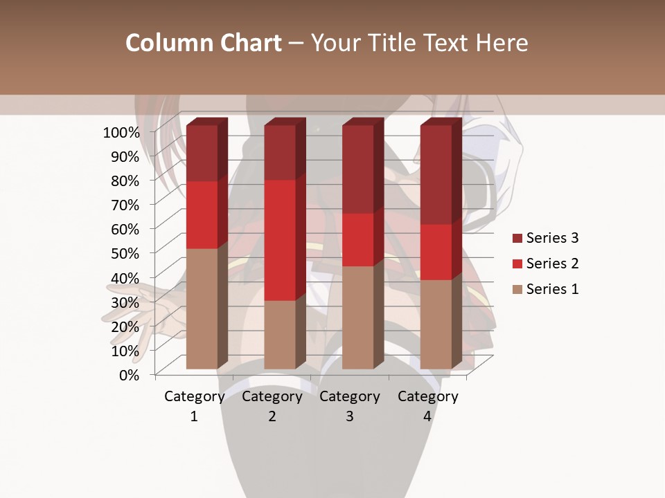 A Girl With Red Hair Is Standing In Front Of A Brown Background PowerPoint Template