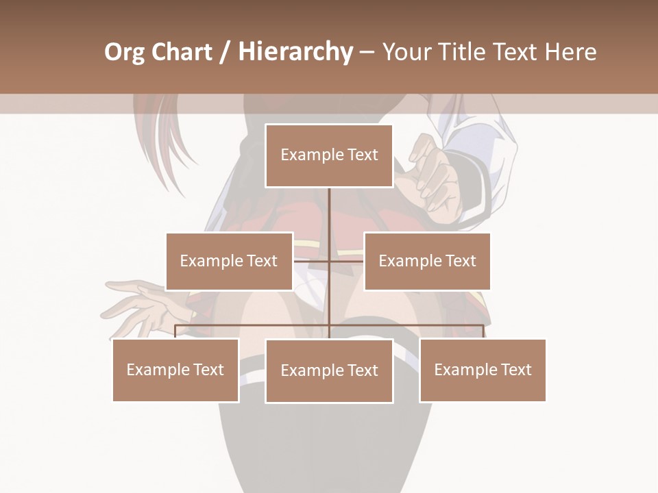 A Girl With Red Hair Is Standing In Front Of A Brown Background PowerPoint Template