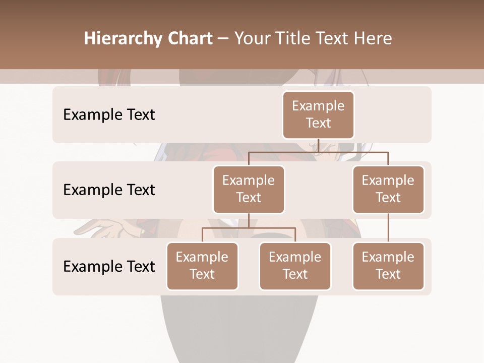 A Girl With Red Hair Is Standing In Front Of A Brown Background PowerPoint Template