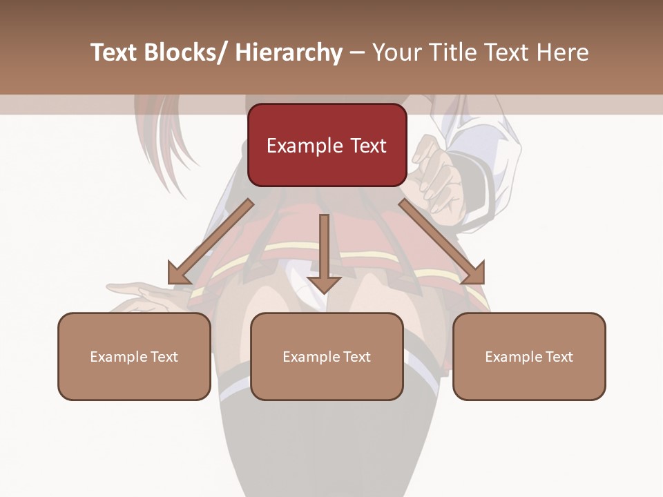 A Girl With Red Hair Is Standing In Front Of A Brown Background PowerPoint Template