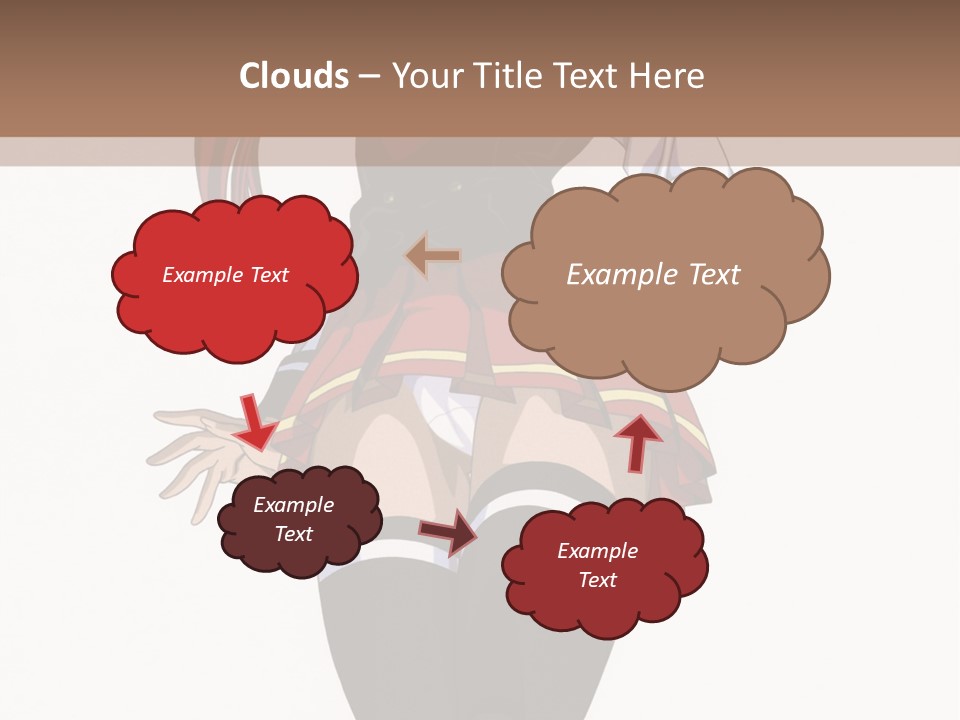 A Girl With Red Hair Is Standing In Front Of A Brown Background PowerPoint Template