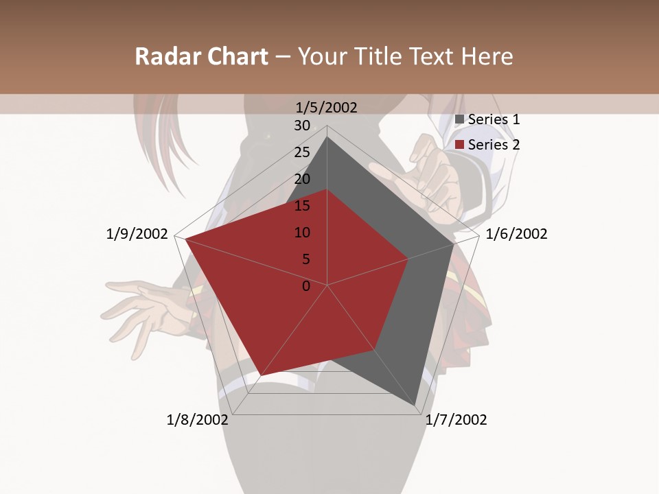 A Girl With Red Hair Is Standing In Front Of A Brown Background PowerPoint Template