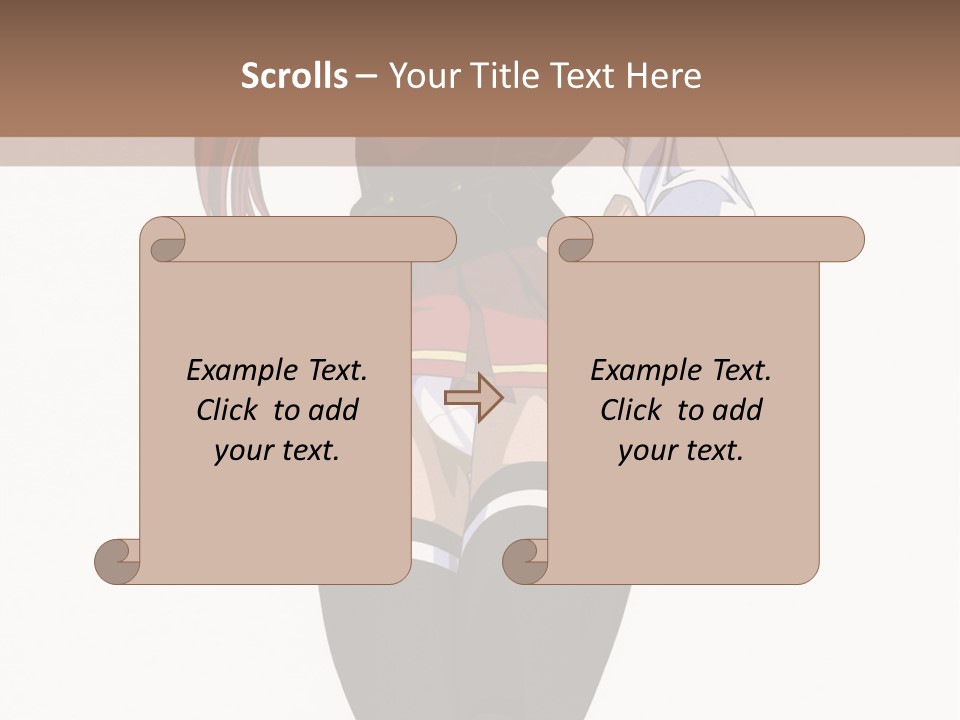 A Girl With Red Hair Is Standing In Front Of A Brown Background PowerPoint Template