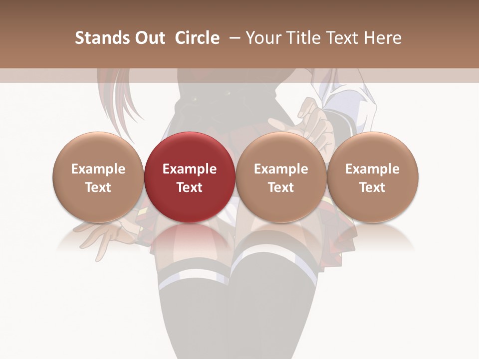 A Girl With Red Hair Is Standing In Front Of A Brown Background PowerPoint Template