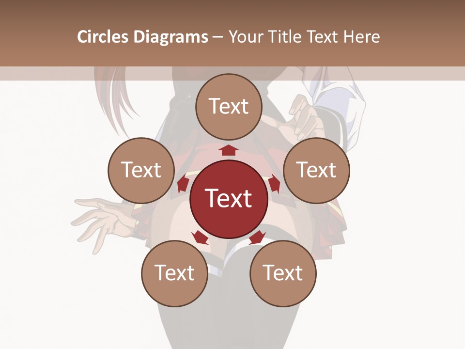 A Girl With Red Hair Is Standing In Front Of A Brown Background PowerPoint Template