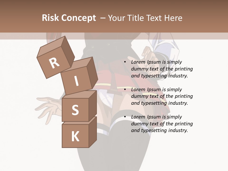 A Girl With Red Hair Is Standing In Front Of A Brown Background PowerPoint Template