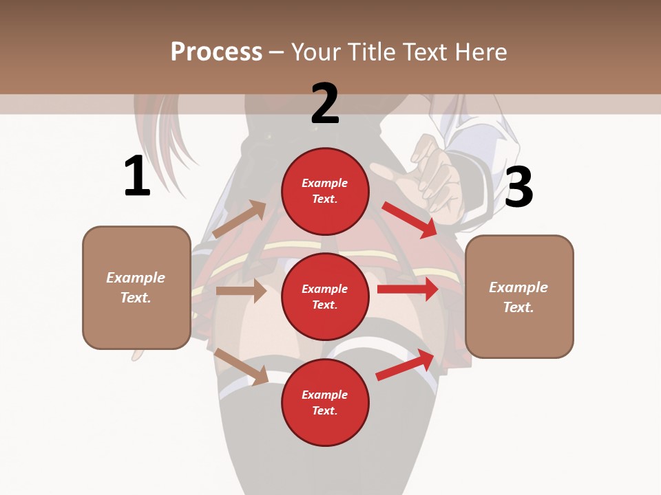 A Girl With Red Hair Is Standing In Front Of A Brown Background PowerPoint Template