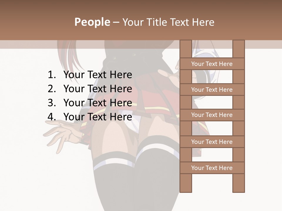 A Girl With Red Hair Is Standing In Front Of A Brown Background PowerPoint Template