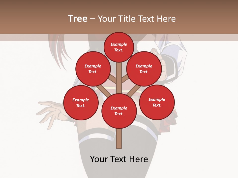 A Girl With Red Hair Is Standing In Front Of A Brown Background PowerPoint Template