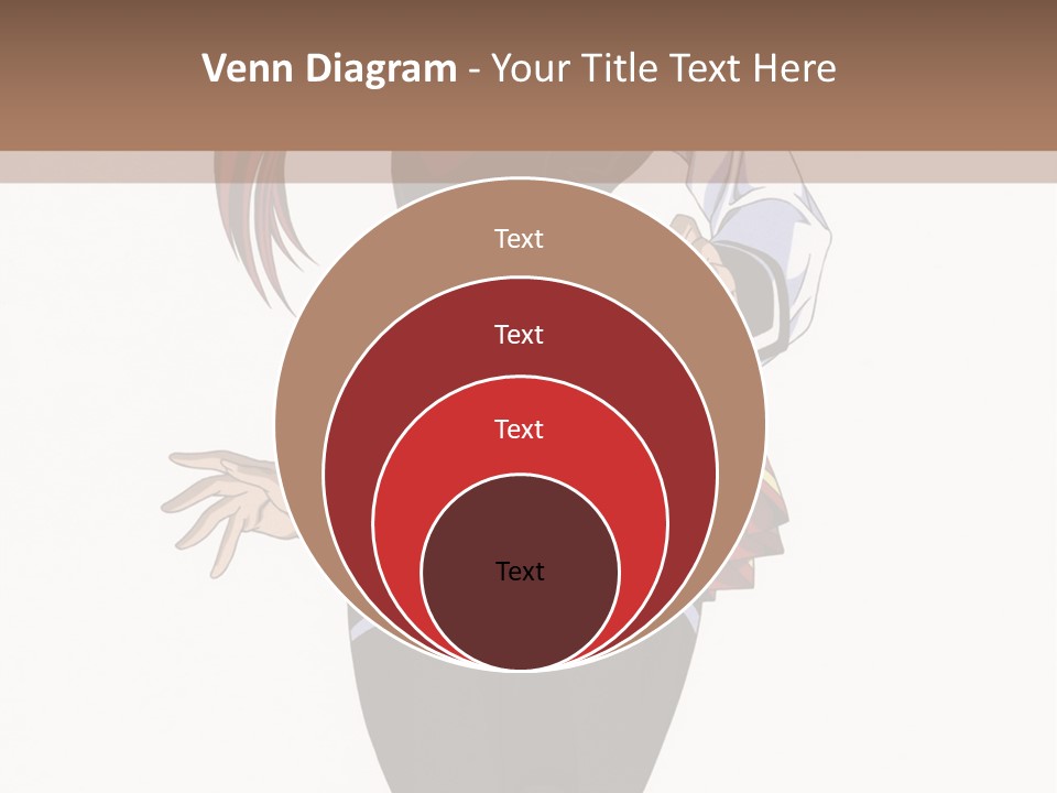 A Girl With Red Hair Is Standing In Front Of A Brown Background PowerPoint Template