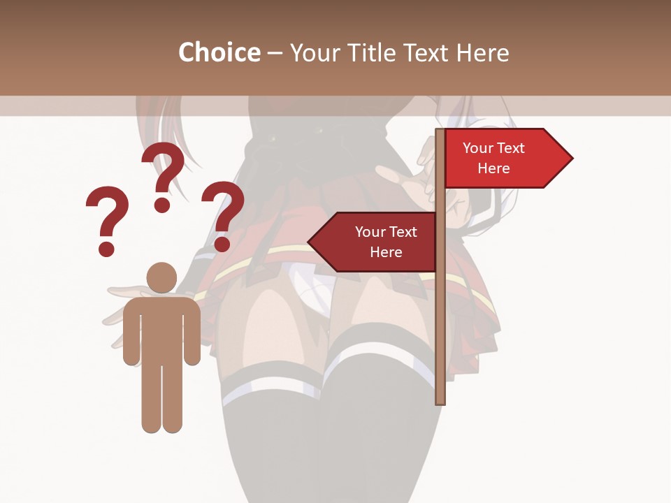 A Girl With Red Hair Is Standing In Front Of A Brown Background PowerPoint Template