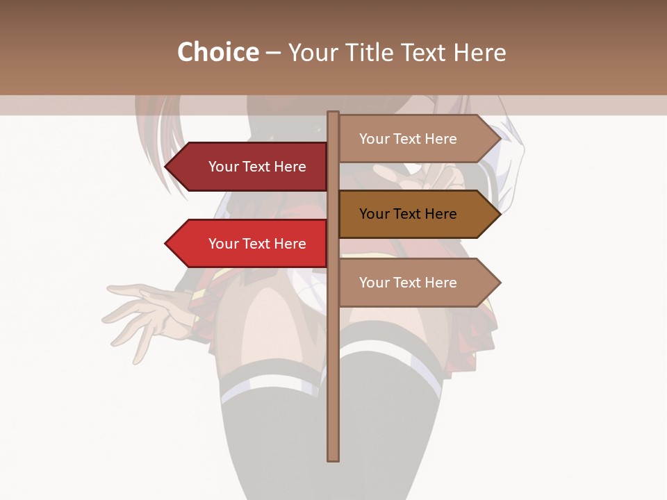 A Girl With Red Hair Is Standing In Front Of A Brown Background PowerPoint Template