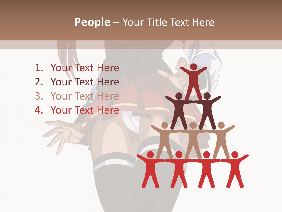 A Girl With Red Hair Is Standing In Front Of A Brown Background PowerPoint Template