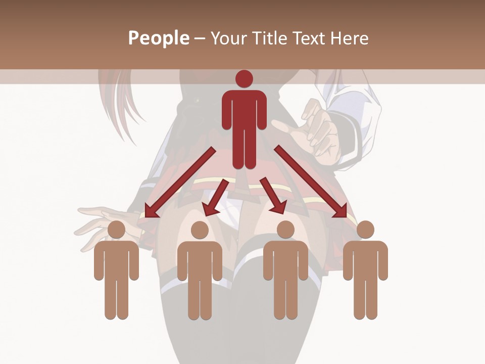 A Girl With Red Hair Is Standing In Front Of A Brown Background PowerPoint Template