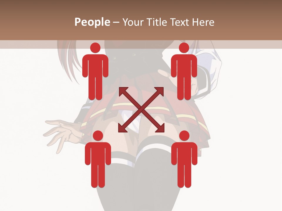 A Girl With Red Hair Is Standing In Front Of A Brown Background PowerPoint Template