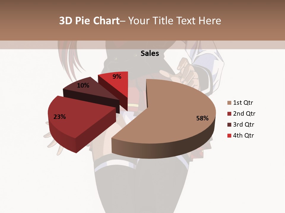 A Girl With Red Hair Is Standing In Front Of A Brown Background PowerPoint Template