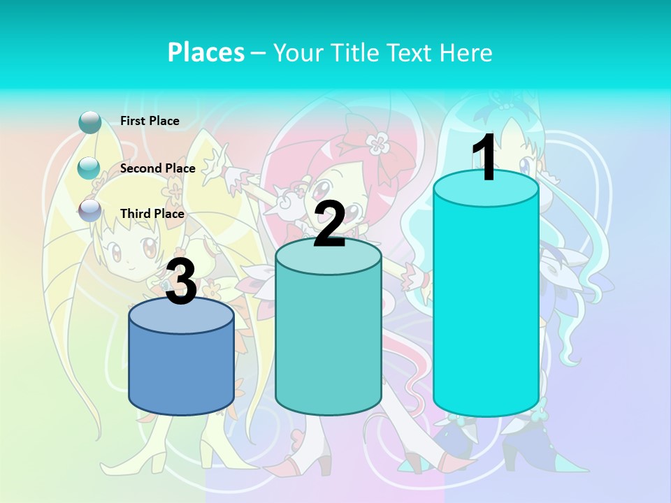 A Group Of Cartoon Characters With A Colorful Background PowerPoint Template