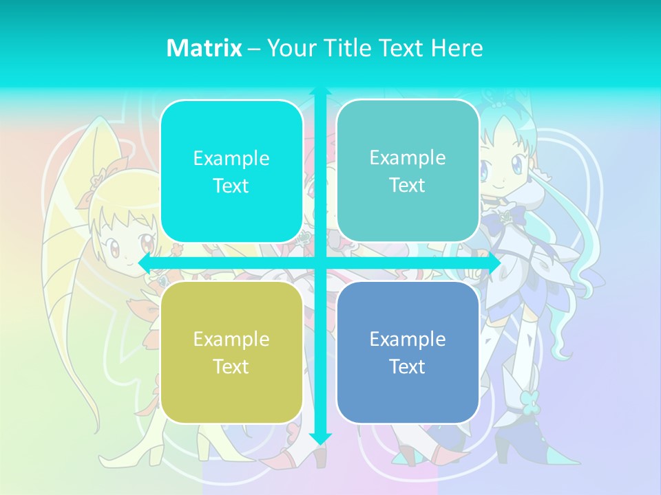 A Group Of Cartoon Characters With A Colorful Background PowerPoint Template