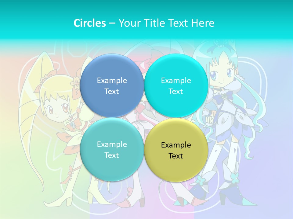 A Group Of Cartoon Characters With A Colorful Background PowerPoint Template