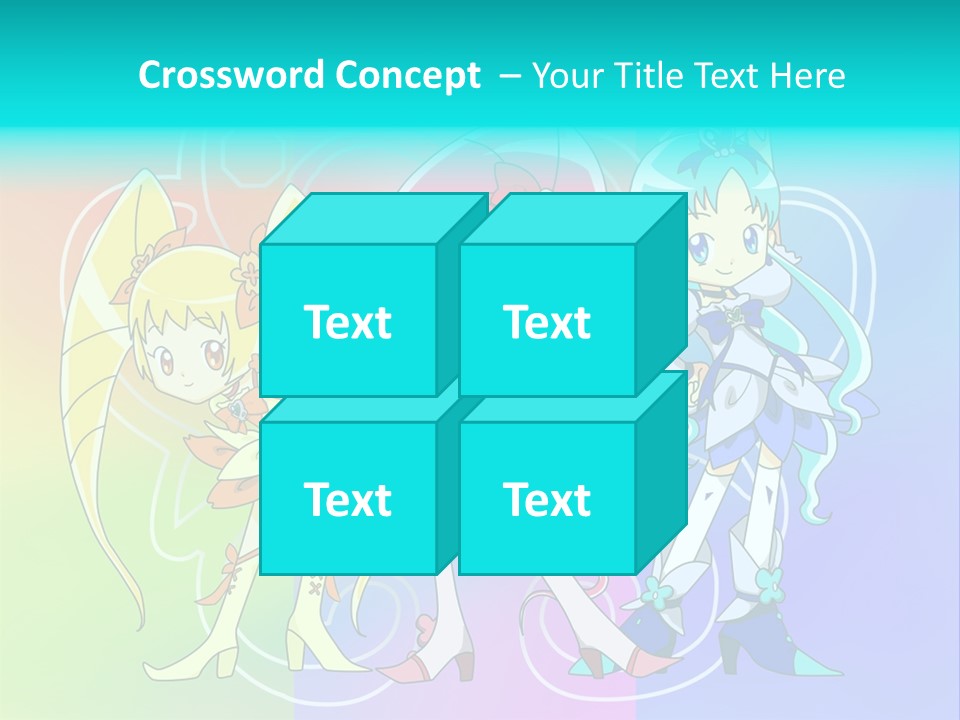 A Group Of Cartoon Characters With A Colorful Background PowerPoint Template