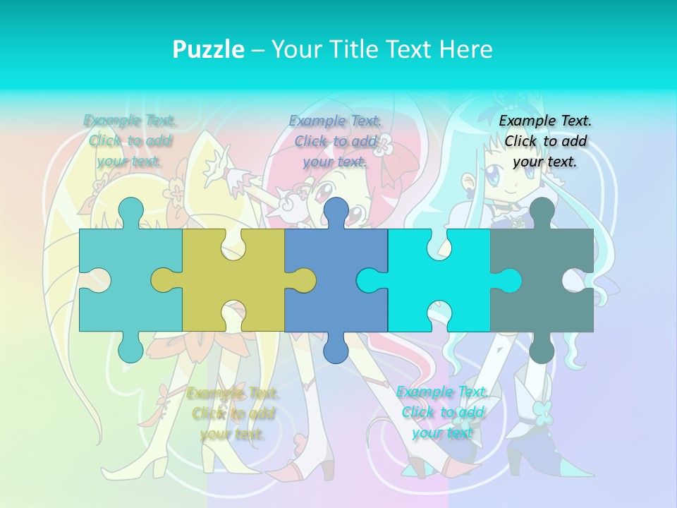 A Group Of Cartoon Characters With A Colorful Background PowerPoint Template