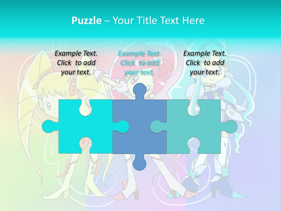 A Group Of Cartoon Characters With A Colorful Background PowerPoint Template