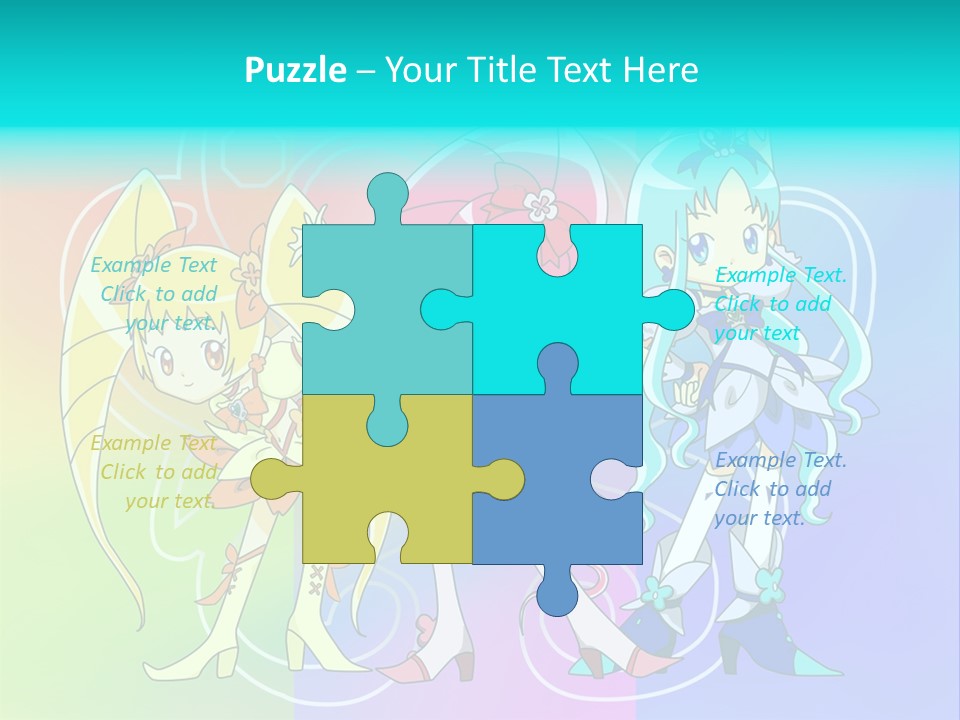 A Group Of Cartoon Characters With A Colorful Background PowerPoint Template