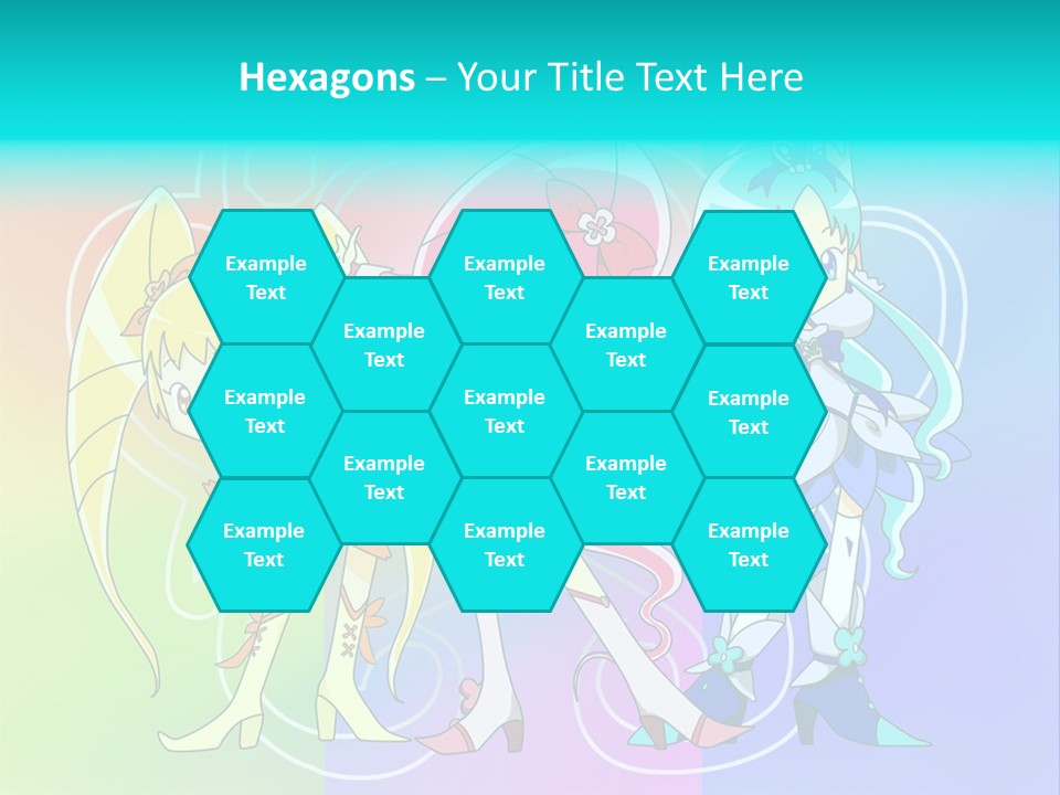 A Group Of Cartoon Characters With A Colorful Background PowerPoint Template