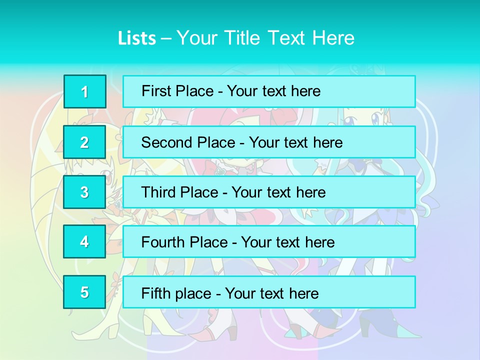 A Group Of Cartoon Characters With A Colorful Background PowerPoint Template