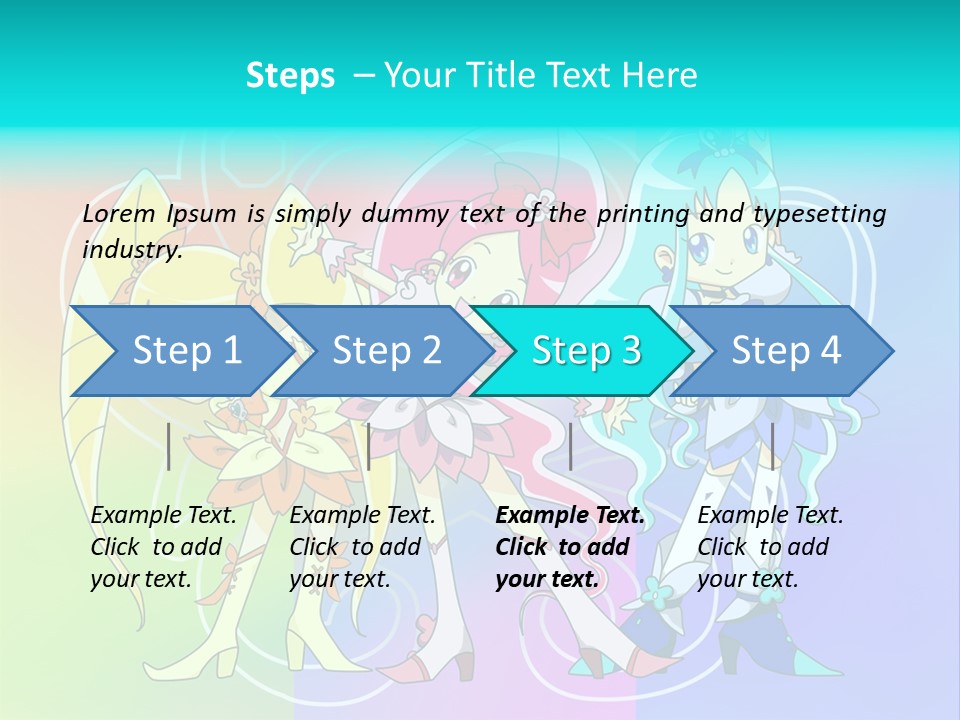 A Group Of Cartoon Characters With A Colorful Background PowerPoint Template