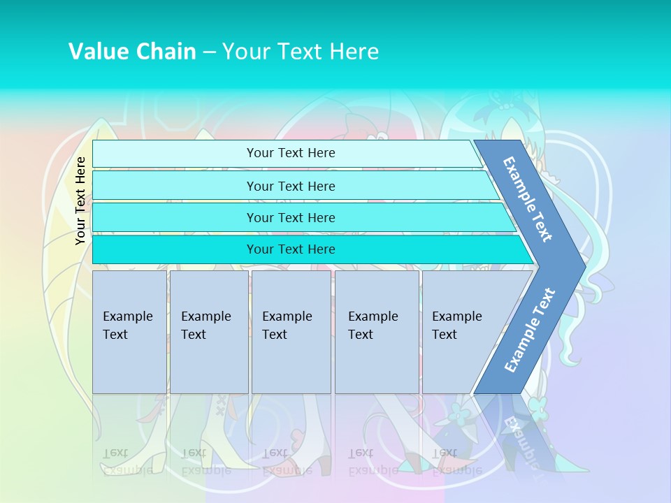 A Group Of Cartoon Characters With A Colorful Background PowerPoint Template