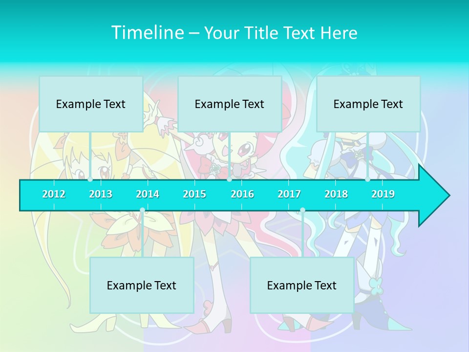 A Group Of Cartoon Characters With A Colorful Background PowerPoint Template