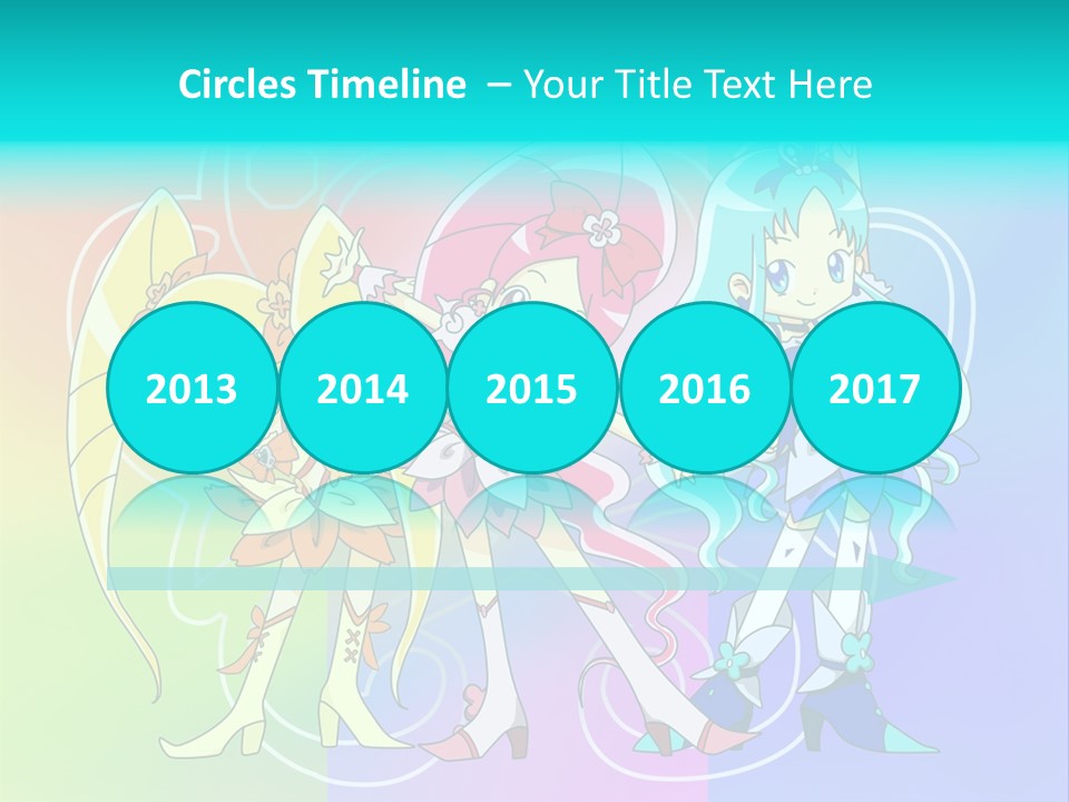 A Group Of Cartoon Characters With A Colorful Background PowerPoint Template