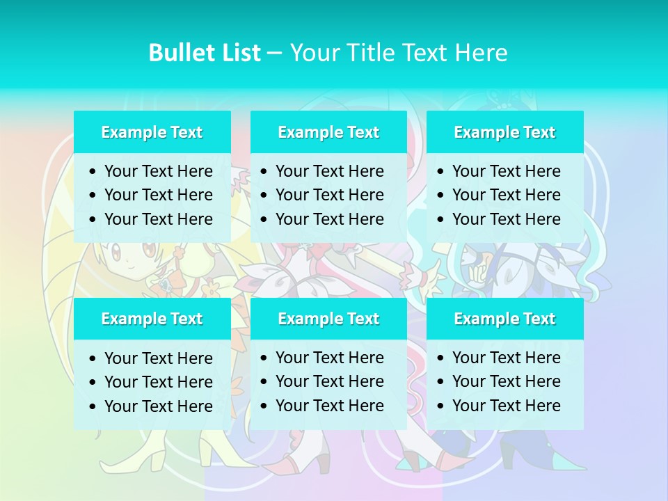 A Group Of Cartoon Characters With A Colorful Background PowerPoint Template