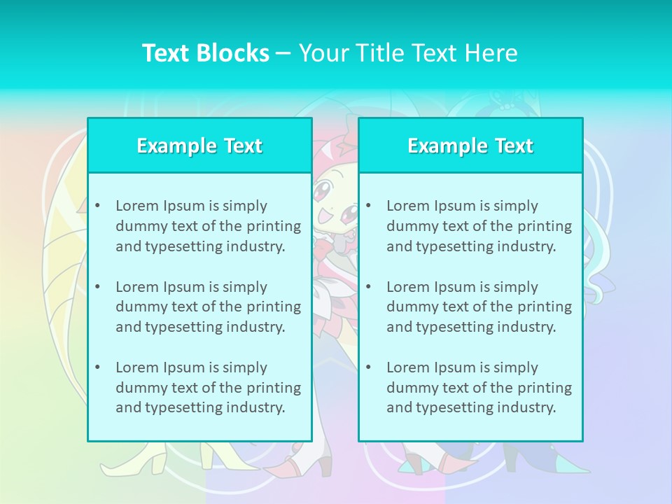 A Group Of Cartoon Characters With A Colorful Background PowerPoint Template