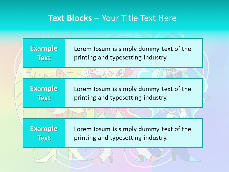 A Group Of Cartoon Characters With A Colorful Background PowerPoint Template