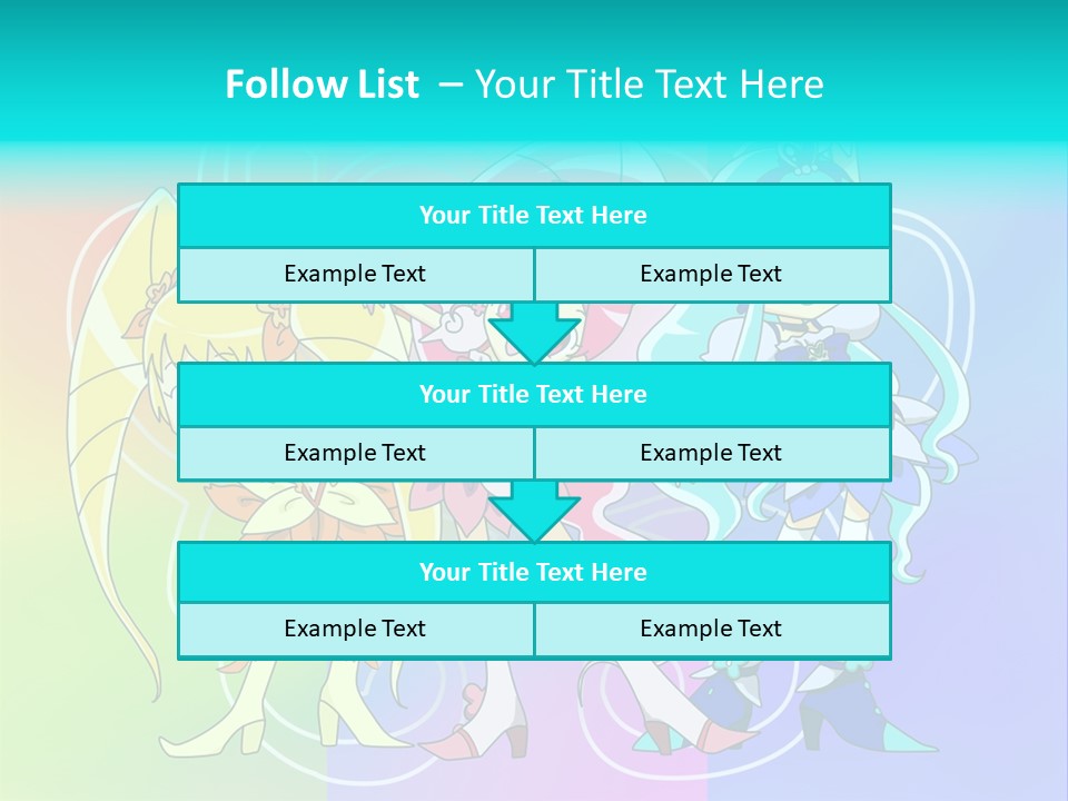 A Group Of Cartoon Characters With A Colorful Background PowerPoint Template