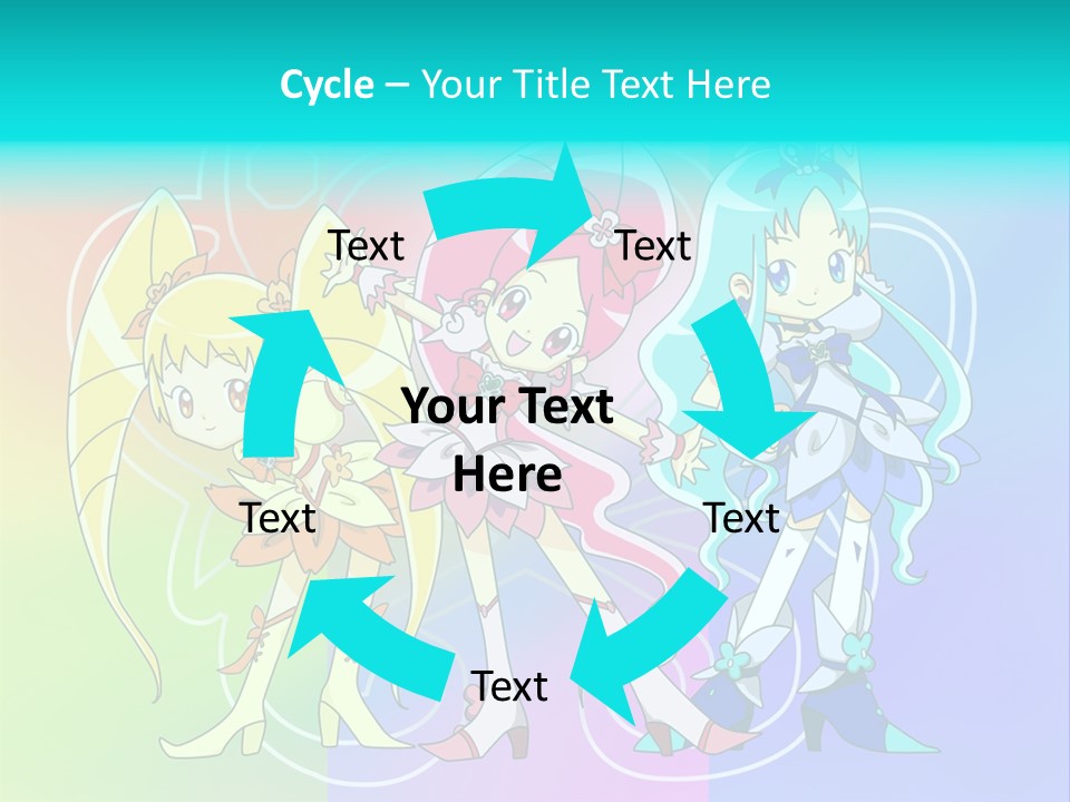 A Group Of Cartoon Characters With A Colorful Background PowerPoint Template