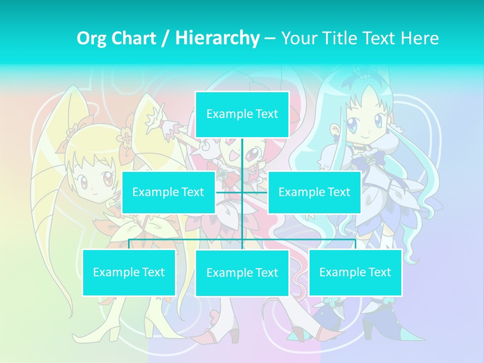 A Group Of Cartoon Characters With A Colorful Background PowerPoint Template